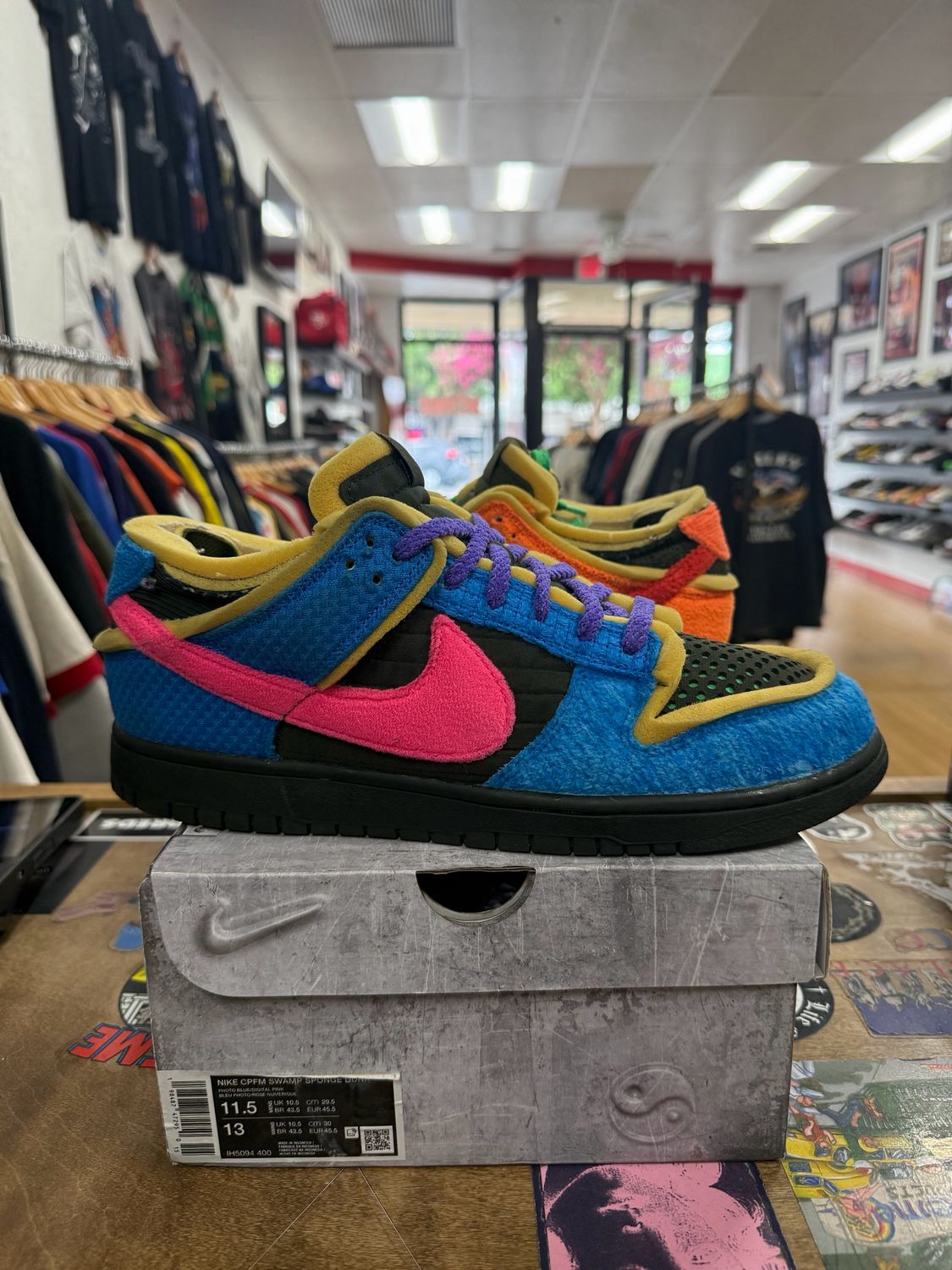 Pre Owned Nike Dunk Low Cactus Plant Flea Market Swamp Sponge Photo Blue Size 11.5 ( Small Flaw on Left Shoe Lace)
