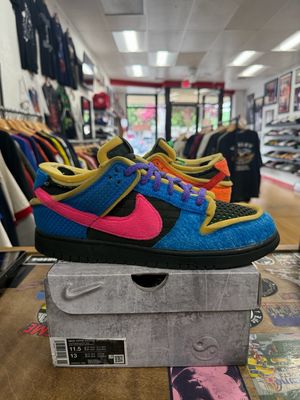 Pre Owned Nike Dunk Low Cactus Plant Flea Market Swamp Sponge Photo Blue Size 11.5 ( Small Flaw on Left Shoe Lace)