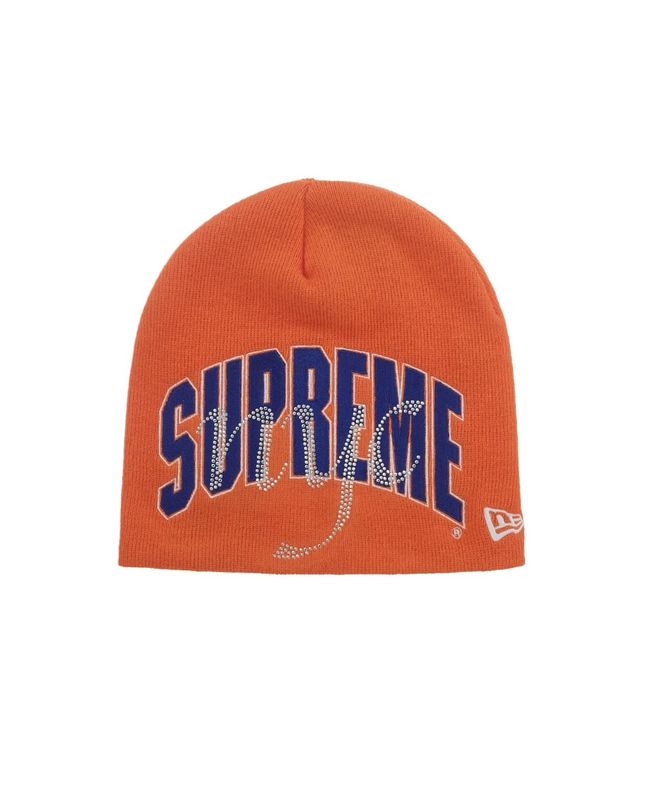 Supreme New Era Rhinestone Beanie (SS26) Orange