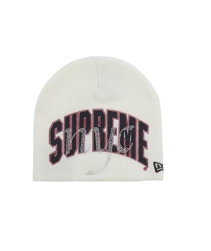 Supreme New Era Rhinestone Beanie (SS26) White