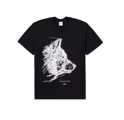 Supreme Yohji Yamamoto Scribble Wolf Tee Black Size Large