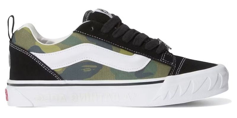 DS Vans Knu Skool Bape Camo Green Size 10.5
