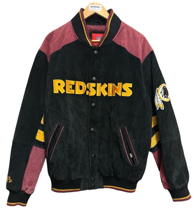 Vtg NFL Washington Redskins Suede Jacket Size M 25x30