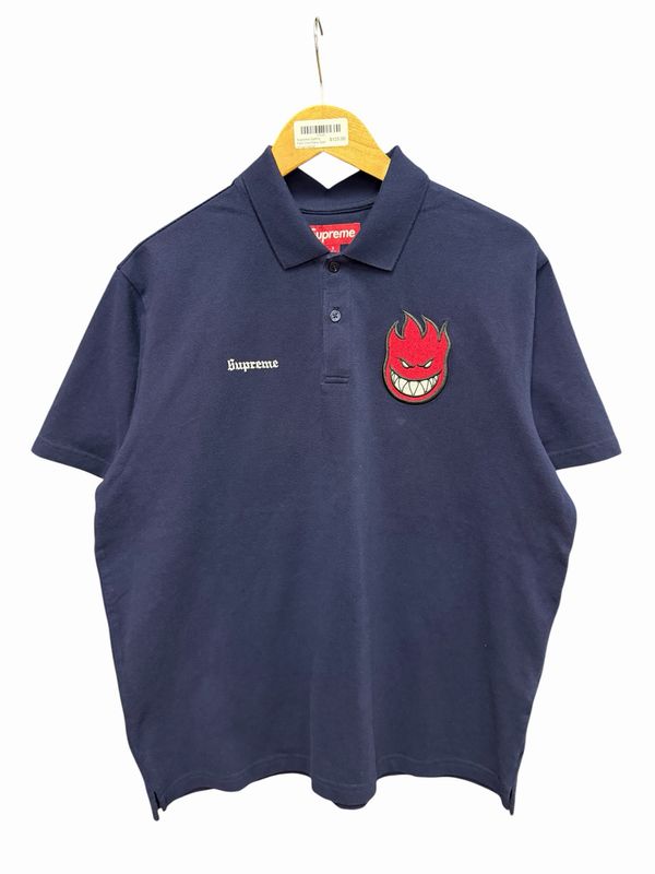 Supreme Spitfire Polo Shirt Navy Size Small (NEW)