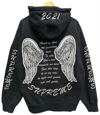 Pre Owned Supreme Guardian Hooded Sweatshirt Black Size L
