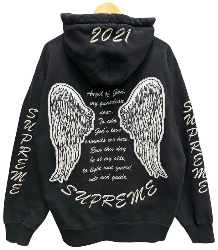 Pre Owned Supreme Guardian Hooded Sweatshirt Black Size L