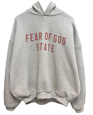 Fear of God Essentials State Hoodie Dark Heather Grey Size Medium (WORN)