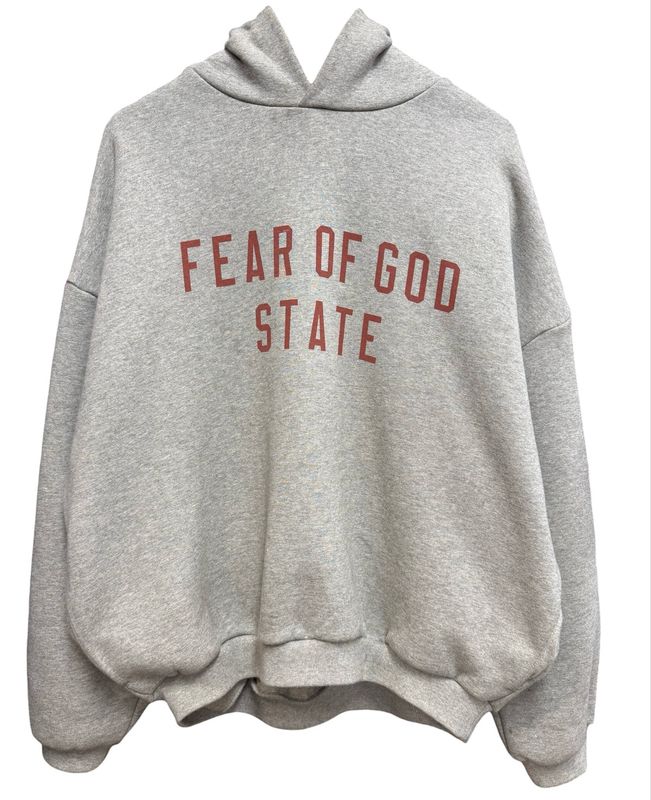 Fear of God Essentials State Hoodie Dark Heather Grey Size Medium (WORN)