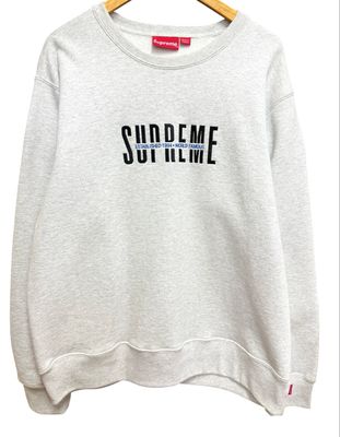 Pre Owned Supreme World Famous Crewneck Ash Grey Size L