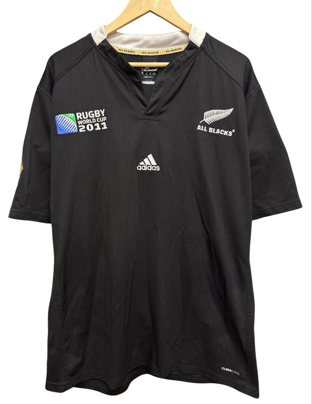 Vtg Adidas New Zealand All Blacks Rugby World Cup 2011 Jersey Size 2XL