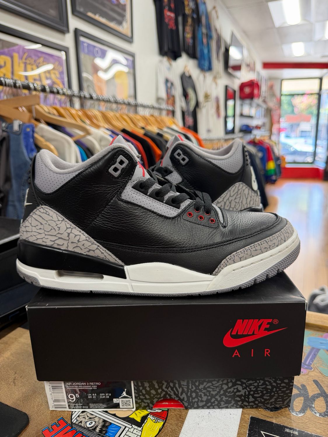 Jordan 3 Retro OG Black Cement (2024) Size 9.5 (Lightly Worn))