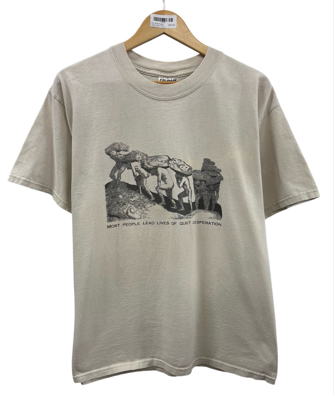 Vtg " Most People Lead Lives of Quiet Desperation" Tee Size L