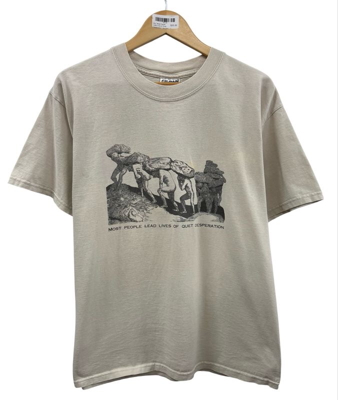 Vtg " Most People Lead Lives of Quiet Desperation" Tee Size L