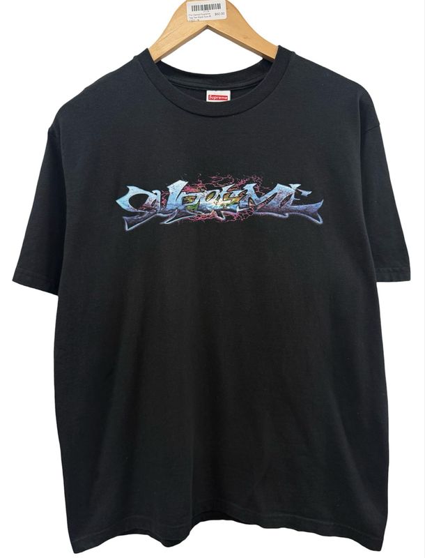 Pre Owned Supreme Tag Tee Black Size M FW25