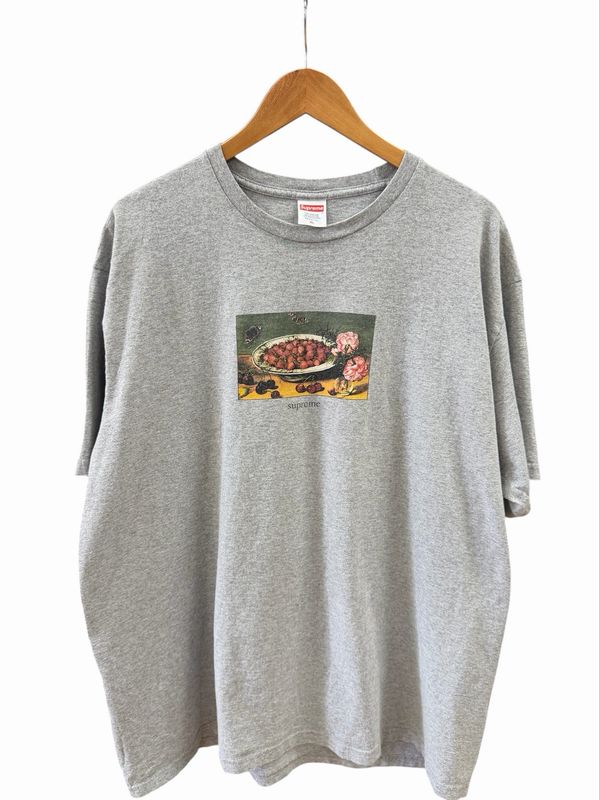 Supreme Strawberries Tee Heather Grey Size XL (WORN)