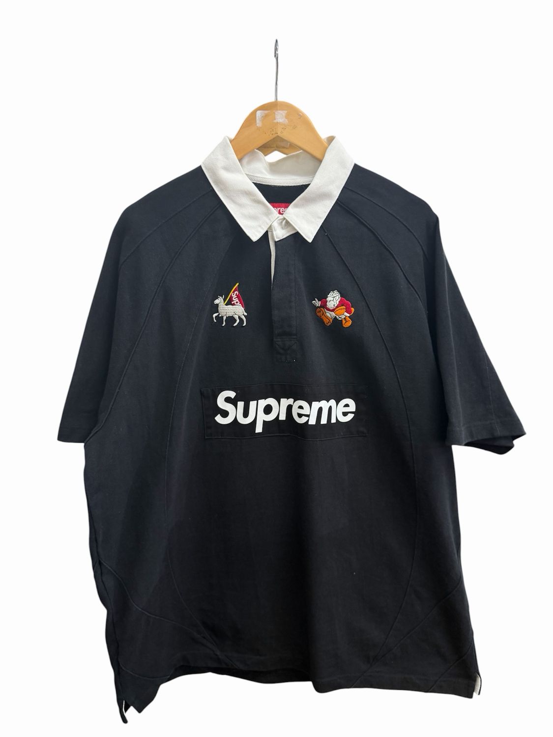 Supreme S/S Rugby Black Size XXL (WORN)