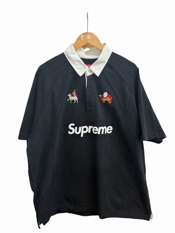 Supreme S/S Rugby Black Size XXL (WORN)