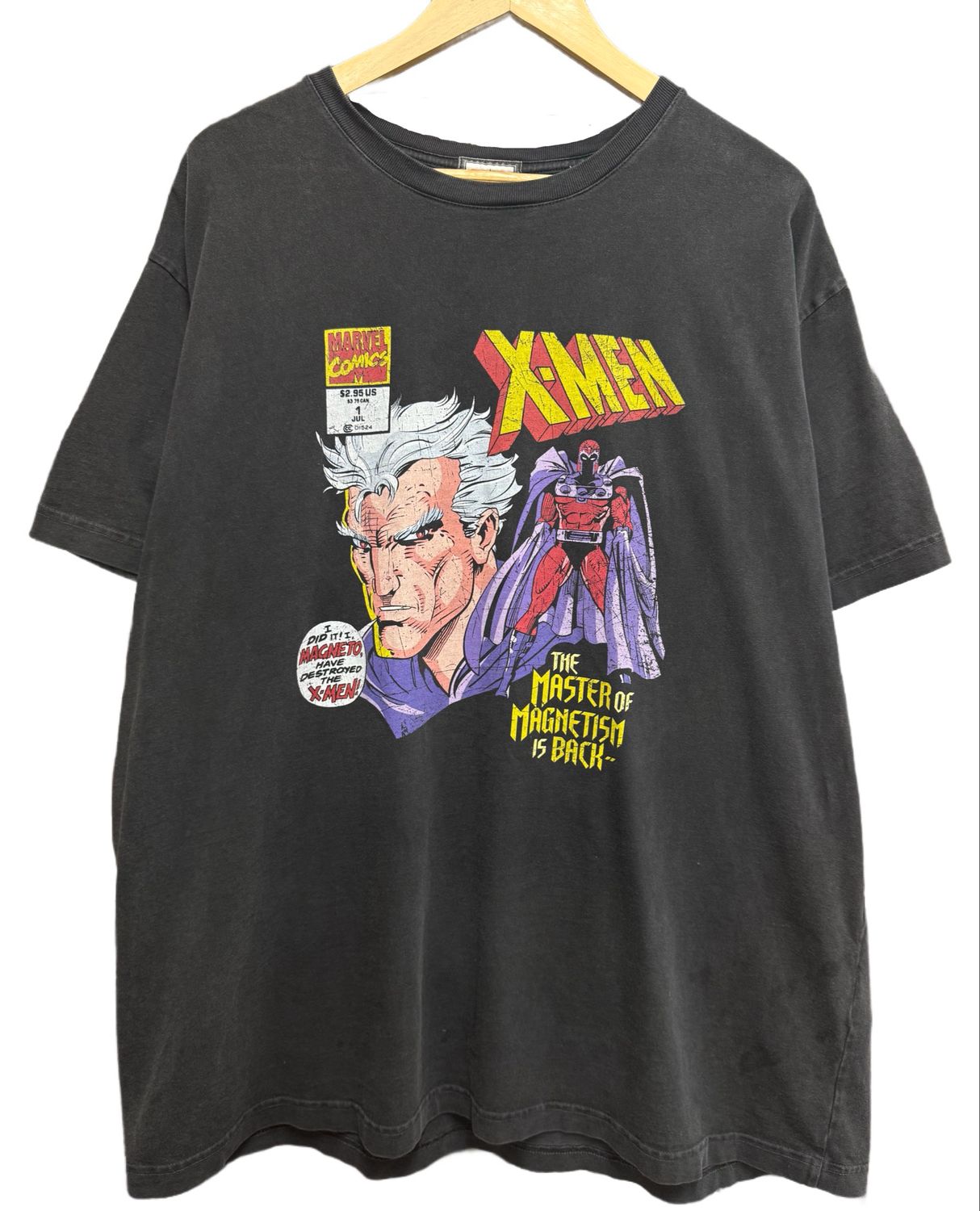 Pre Owned Kith x Marvel X-Men Master Of Magnetism Vintage Tee Black PH Size 2XL