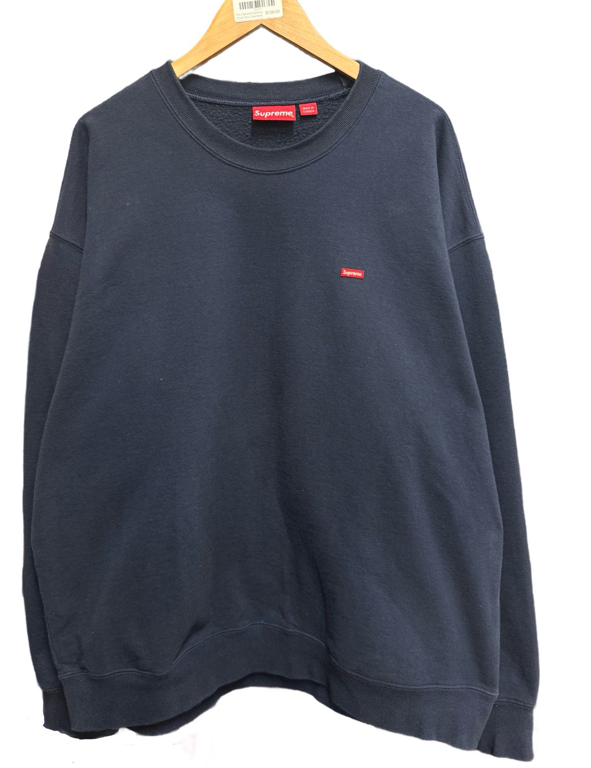 Pre Owned Supreme Small Box Crewneck (SS23) Navy Size 2XL