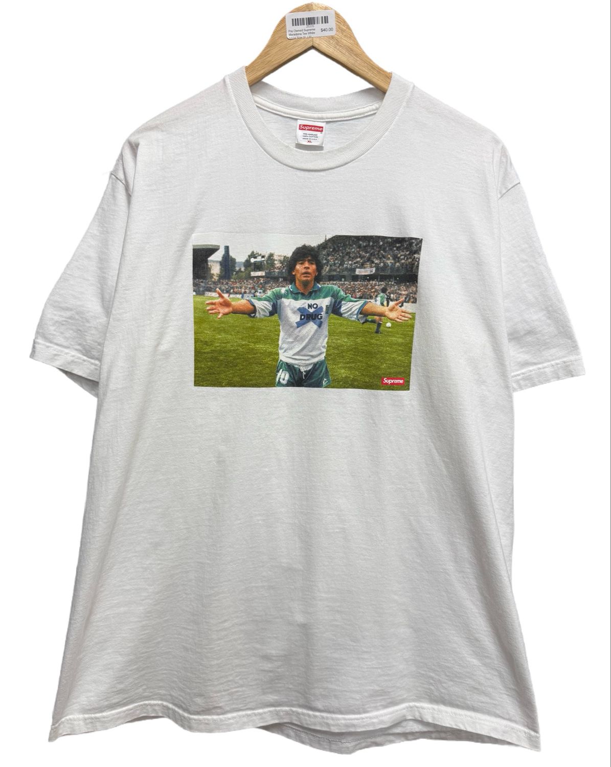 Pre Owned Supreme Maradona Tee White SS24 Size XL