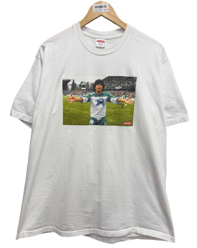 Pre Owned Supreme Maradona Tee White SS24 Size XL