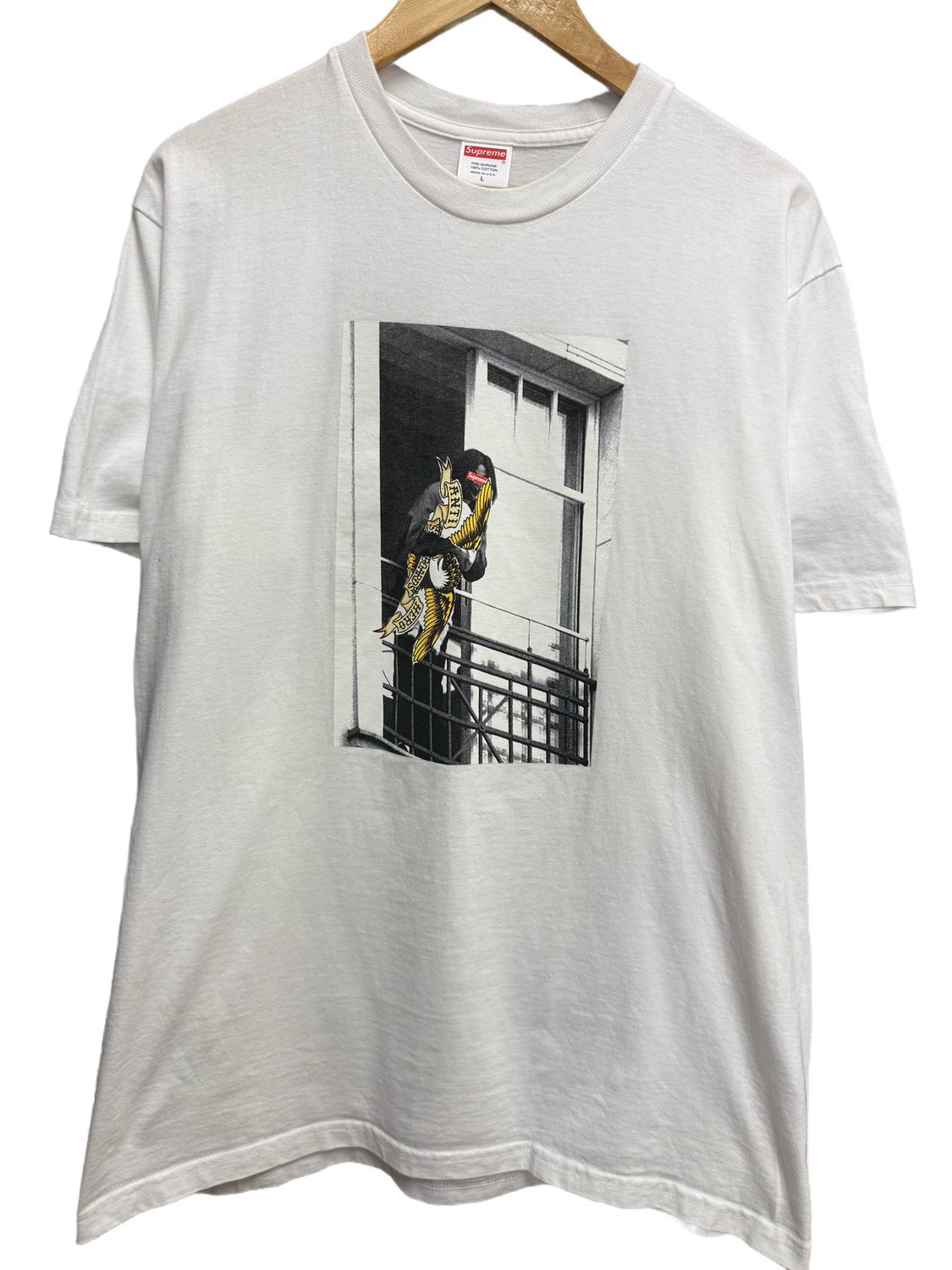 Pre Owned Supreme Antihero Balcony Tee White Size L