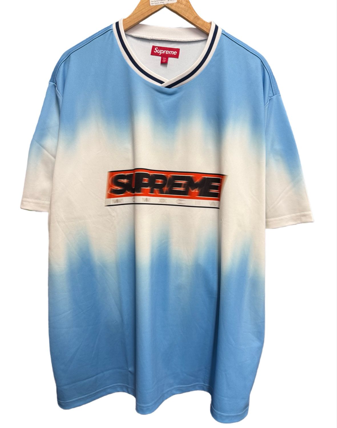 Pre Owned Supreme Blur Soccer Jersey Blue SS24 Size 2XL
