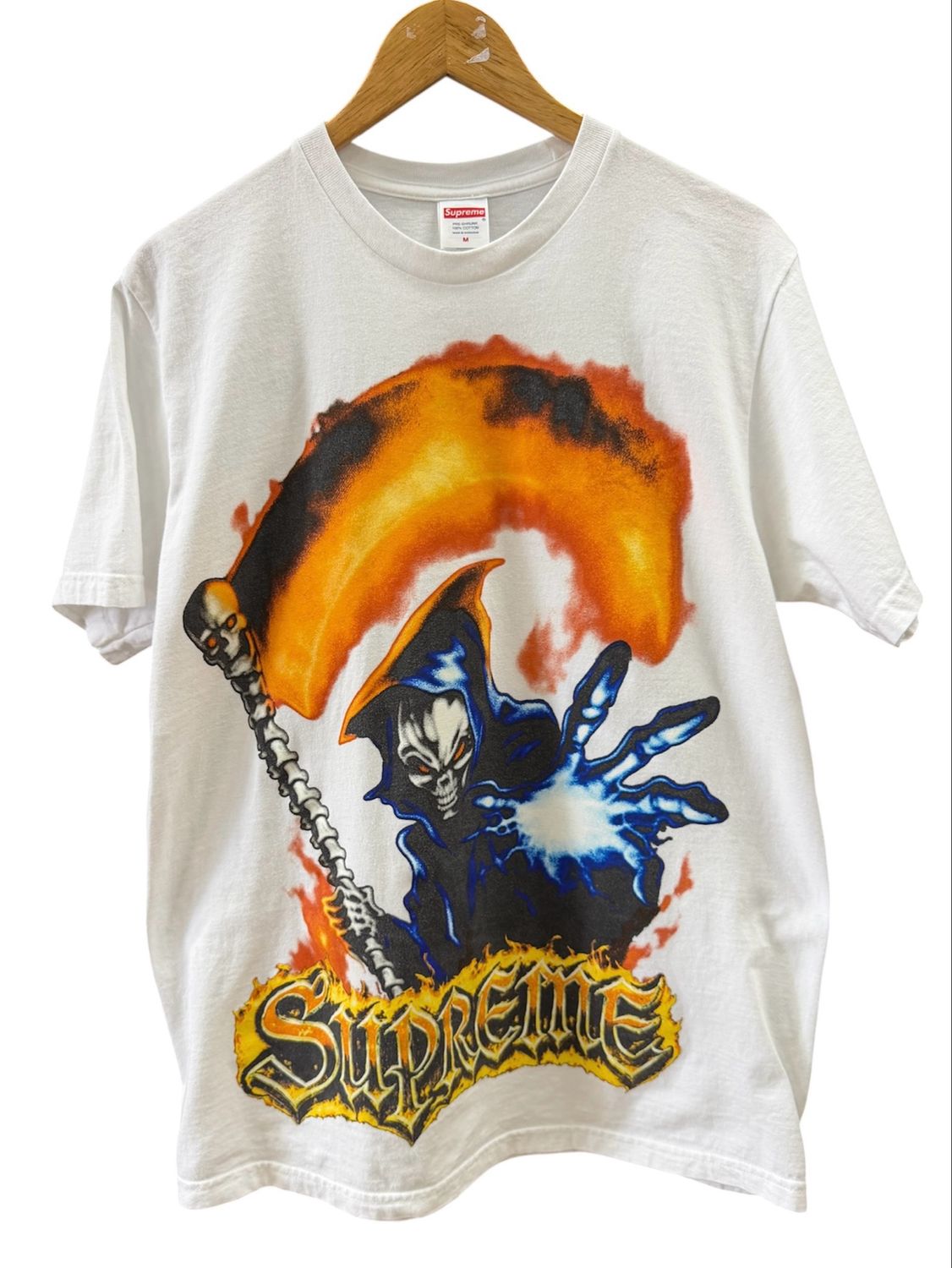 Pre Owned Supreme Grim Reaper Tee White SS26 Size M