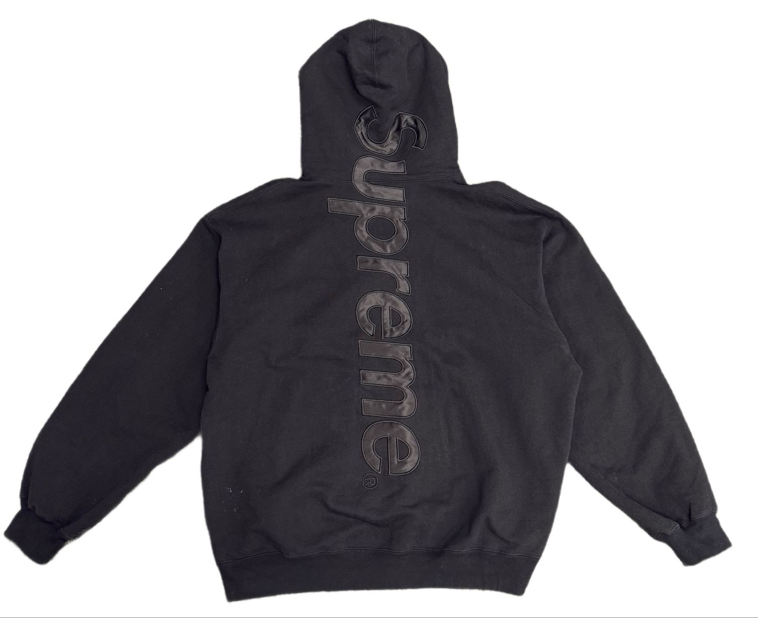 Pre Owned Supreme Satin Appliqué Hooded Sweatshirt (FW23) Size 2XL