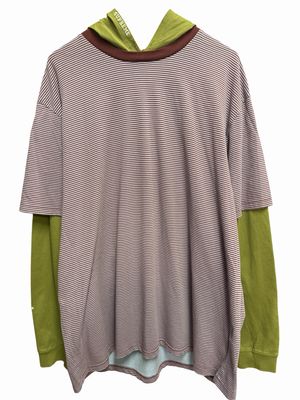 Pre Owned Supreme Layered Hooded L/S Top (SS24) Olive Size 2XL