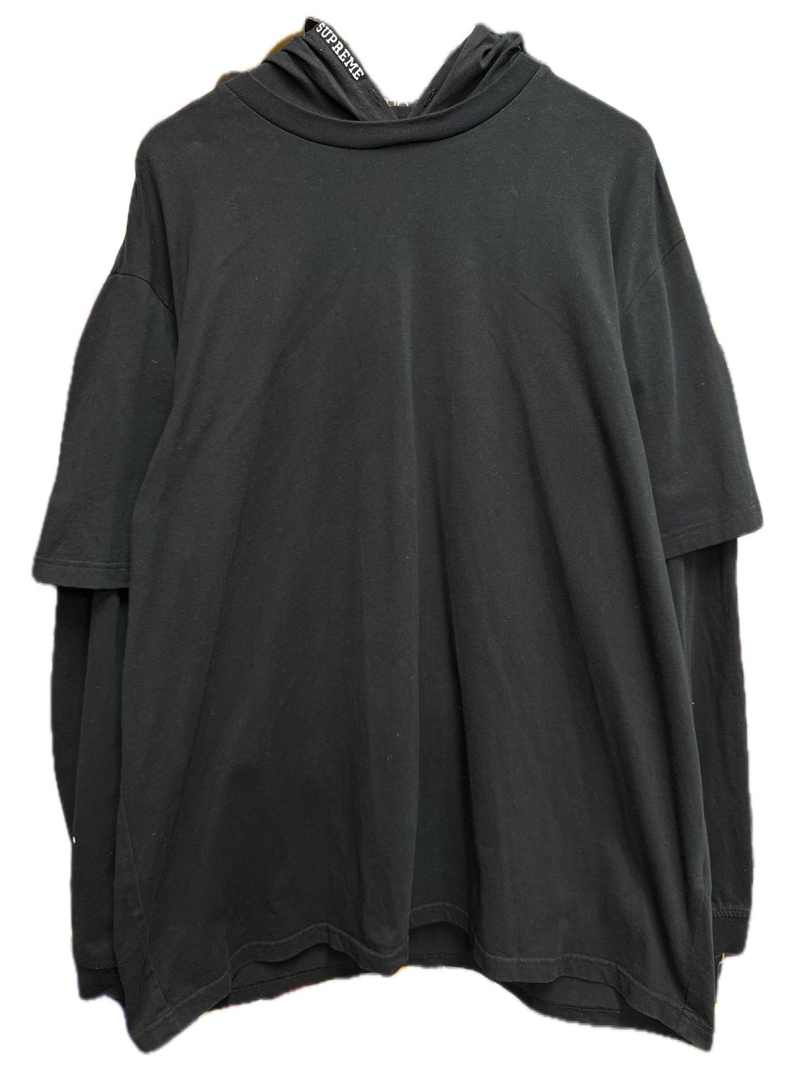 Pre Owned Supreme Layered Hooded L/S Top (SS24) Black Size 2XL