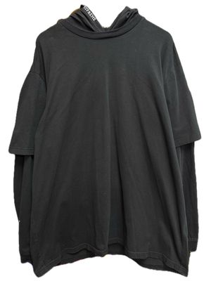 Pre Owned Supreme Layered Hooded L/S Top (SS24) Black Size 2XL