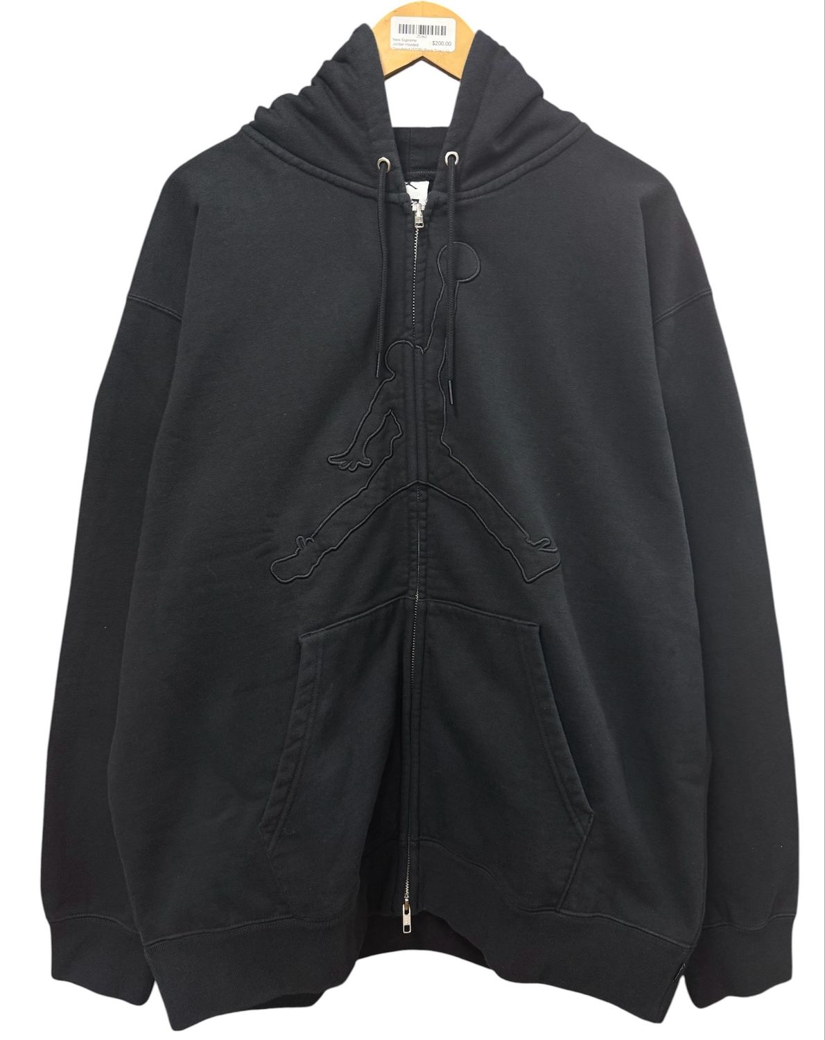 New Supreme Jordan Hooded Sweatshirt (SS26) Black Size L