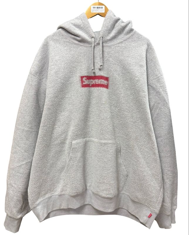 Pre Owned Supreme Inside Out Box Logo Hooded Sweatshirt Heather Grey SS23 Size 2XL