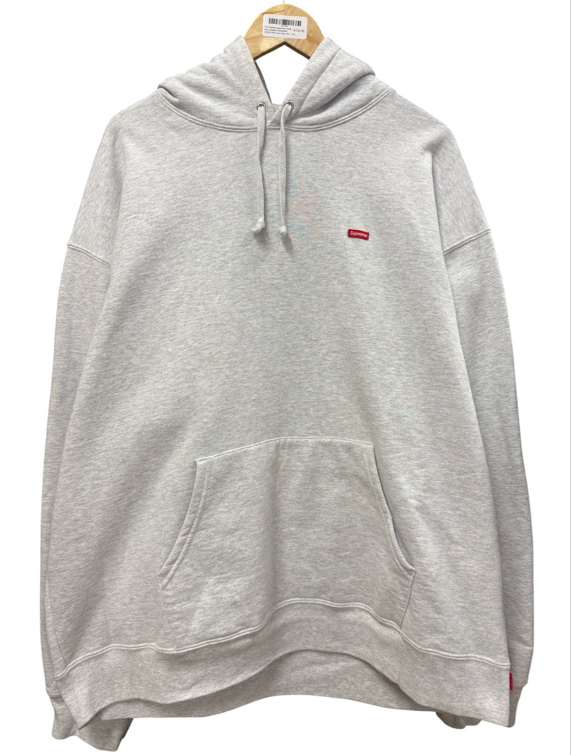 Pre Owned Supreme Small Box Hooded Sweatshirt (SS24) Ash Grey Size 2XL