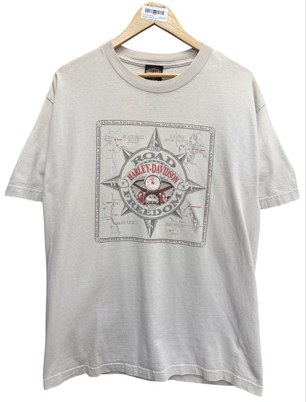 Early 00s Harley Davidson Stockton, CA Road To Freedom Tee Size L