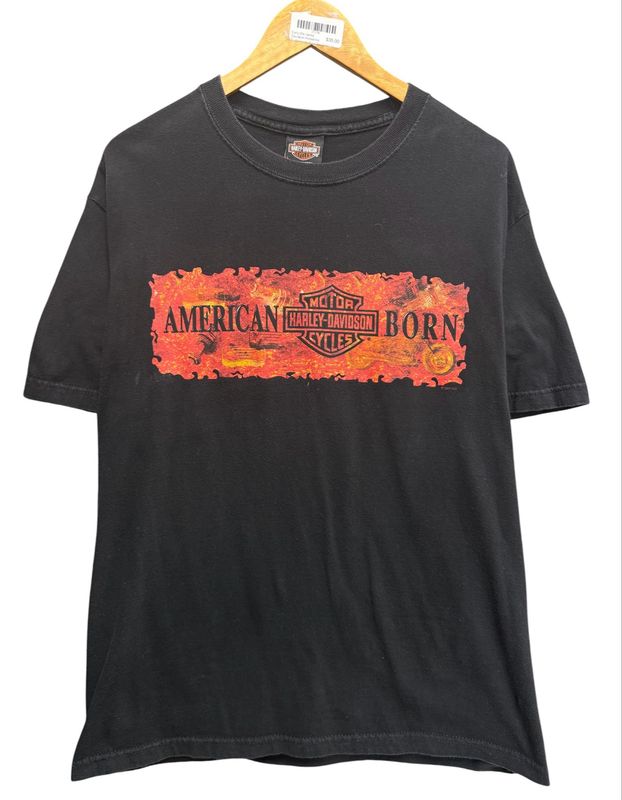 Early 00s Harley Davidson Pensacola, FL American Born Tee Size L