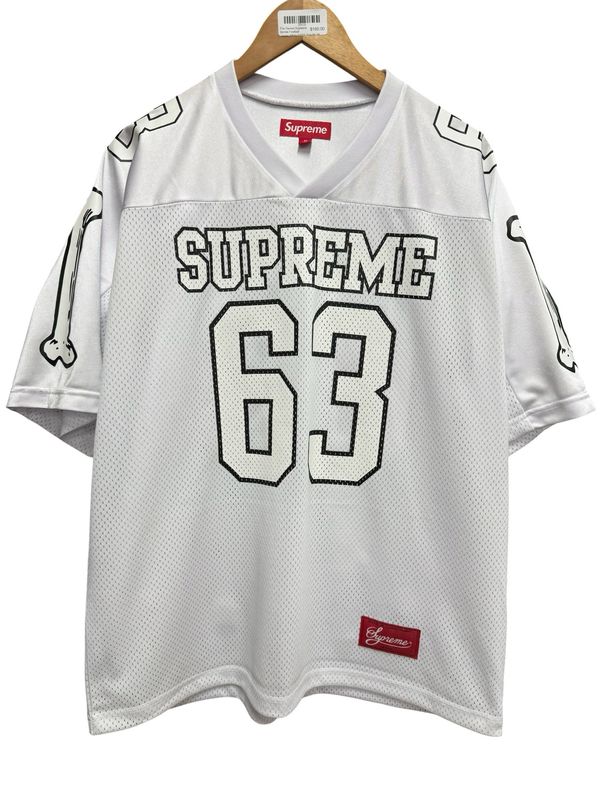 Tried On Supreme Bones Football Jersey White FW25 Size M