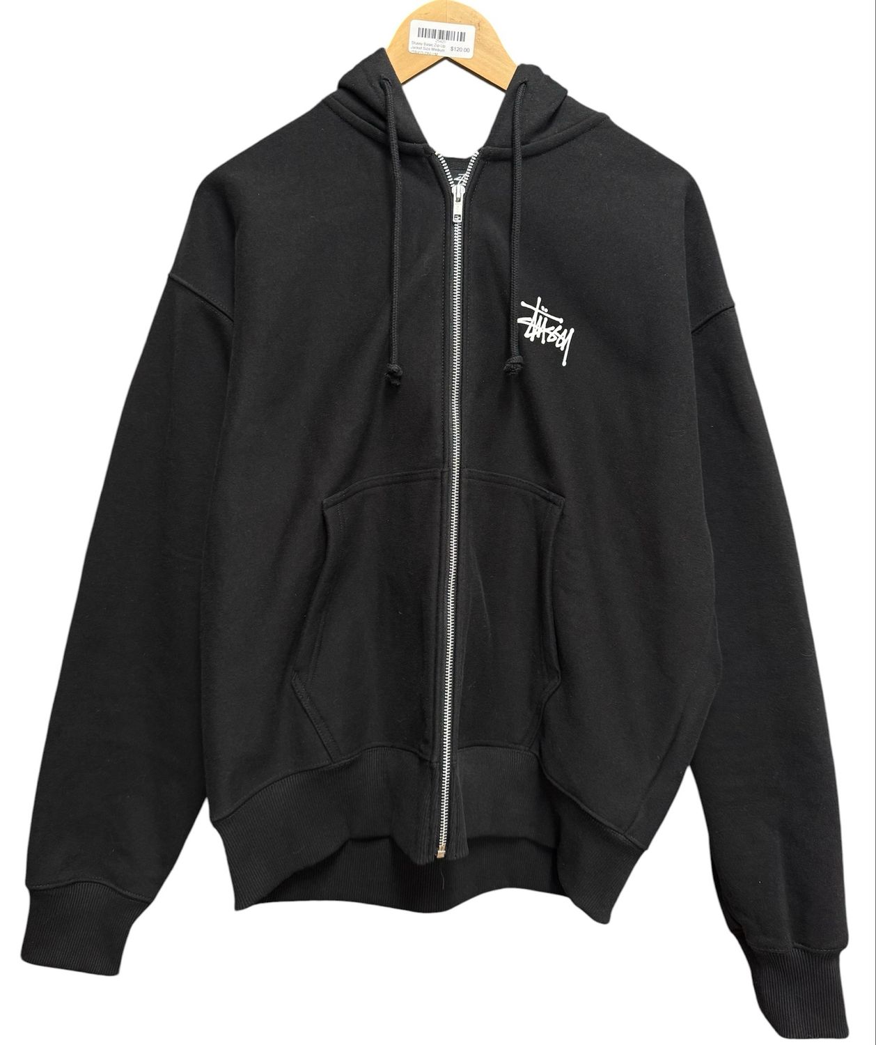 Stussy Basic Zip-Up Jacket Size Medium (TRIED-ON)