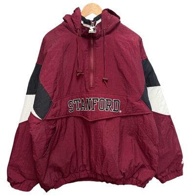 Vtg Maroon Standford Starter Anorak Pullover Jacket SIze XL