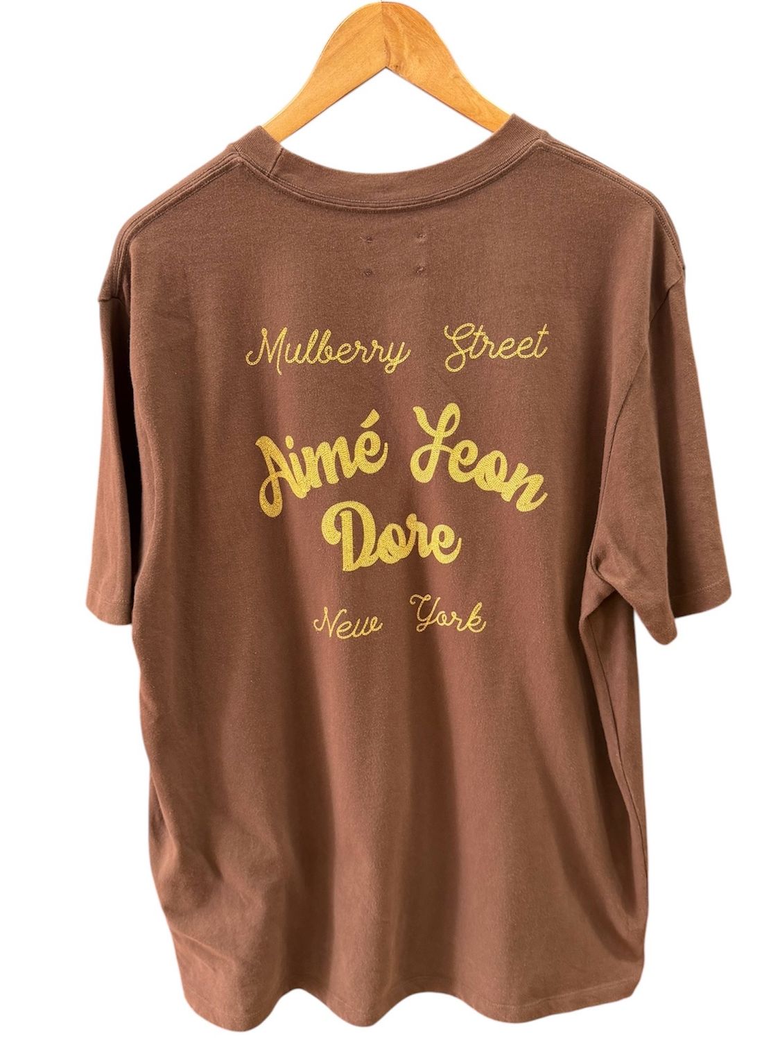 Aime Leon Dore Printed Chain Stitch Tee Brown Size Large (Pre-Owned)