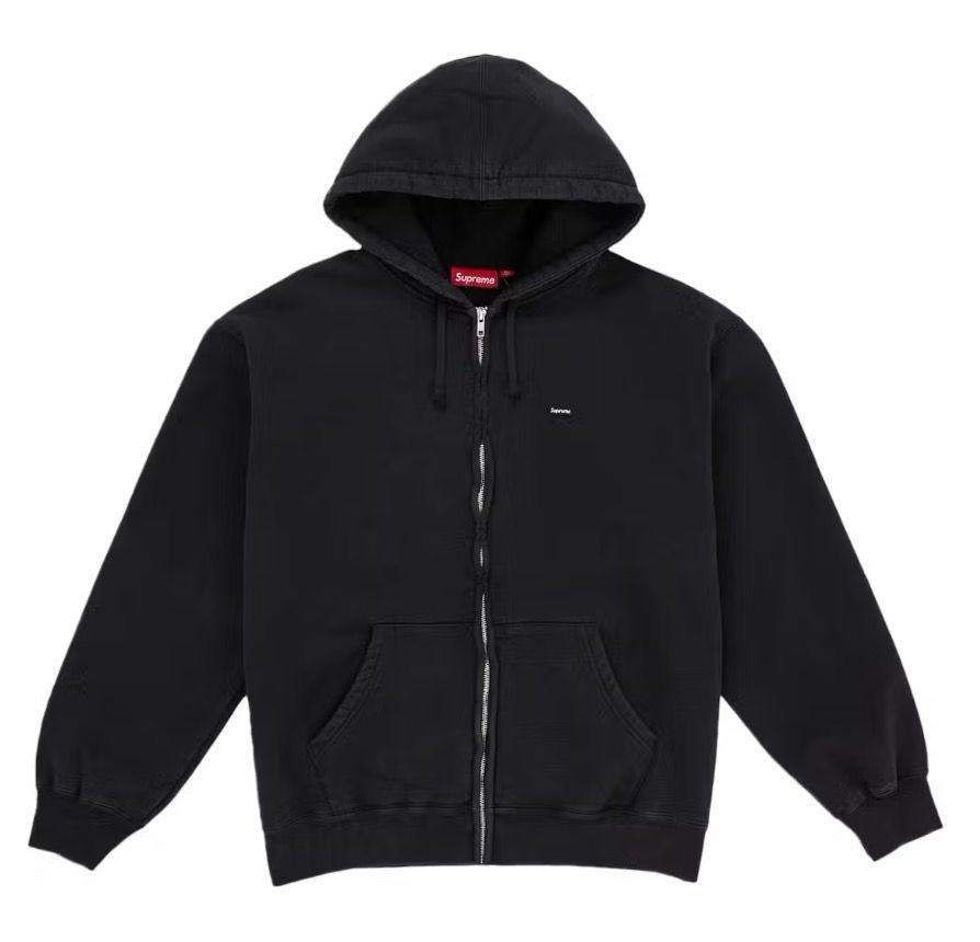 New Supreme Small Box Zip Up Hooded Sweatshirt (FW26) Black Size 2XL