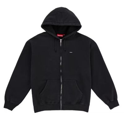 New Supreme Small Box Zip Up Hooded Sweatshirt (FW26) Black Size 2XL
