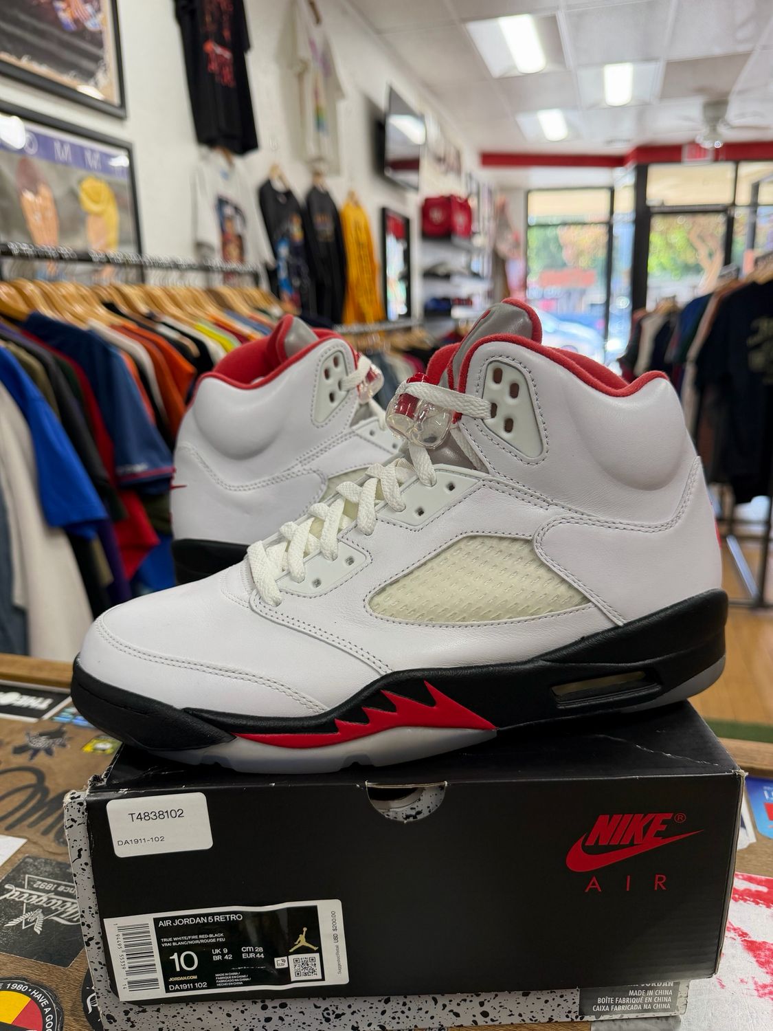 Jordan 5 Retro Fire Red Silver Tongue (2020) Size 10 (WORN)