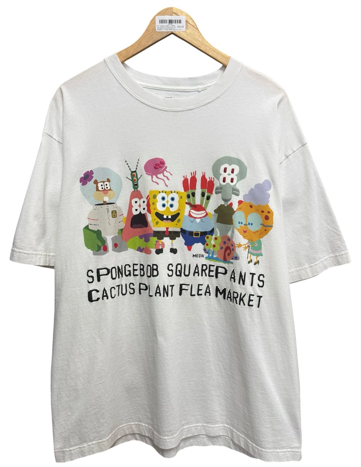 Pre Owned Uniqlo x CPFM Spongebob Squarepants UT Graphic II T-Shirt White Size XL