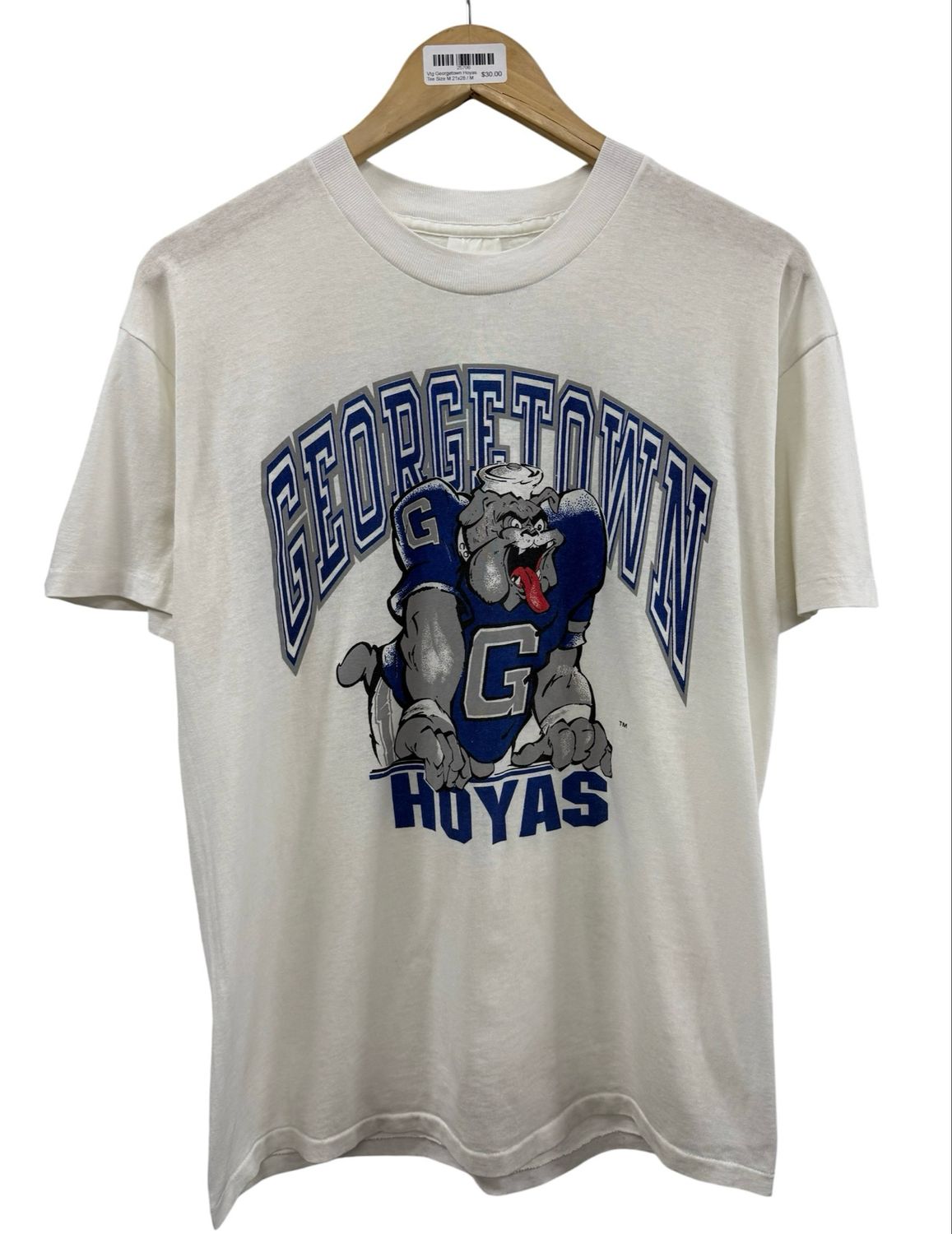 Vtg Georgetown Hoyas Tee Size M 21x28