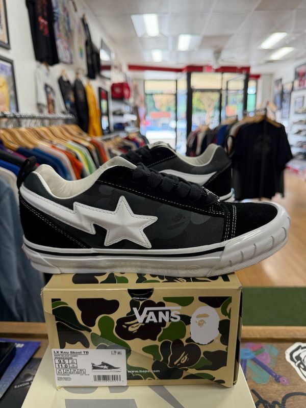 Vans Knu Skool Bape Camo Black Size 9.5 (Pre-Owned)