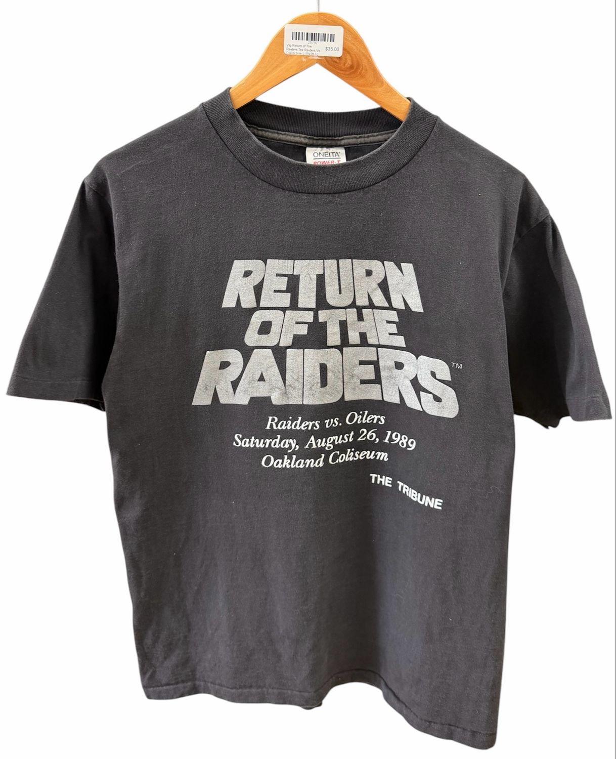 Vtg Return of The Raiders Tee Raiders Vs Oilers Size L 19x28