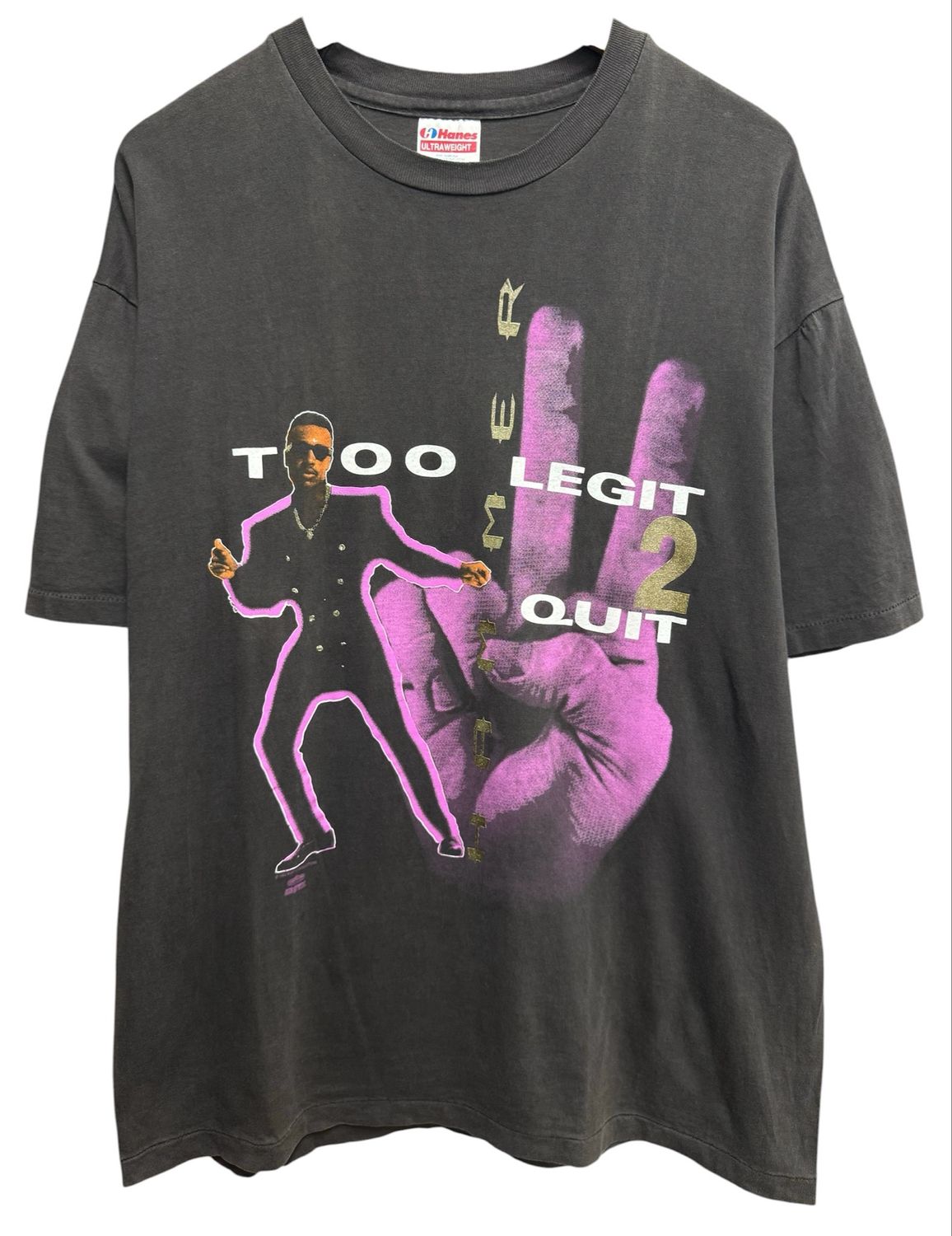 Vtg 1992 MC Hammer Too Legit to Quit Tour Tee Size XL 23x31