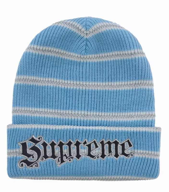 Supreme Metallic Stripe Beanie Light Blue (NEW)